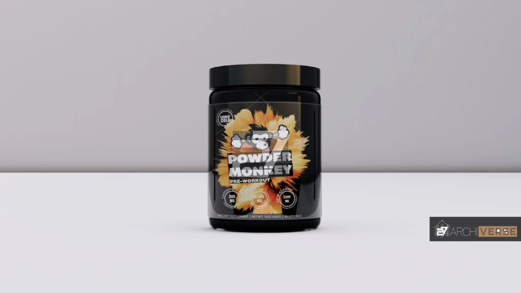 High-quality gun powder packaging render with gold and black label