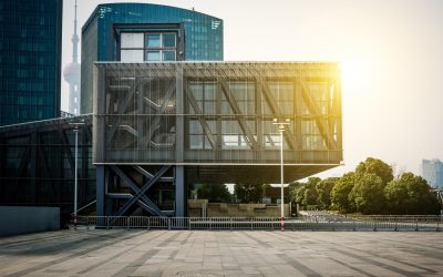 empty floor front of modern building